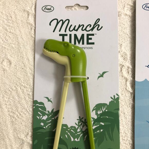 Fred Munch Time Chomping Chopsticks Bundle Shark & Dino Kids Utensils NWT Gift - Picture 2 of 7